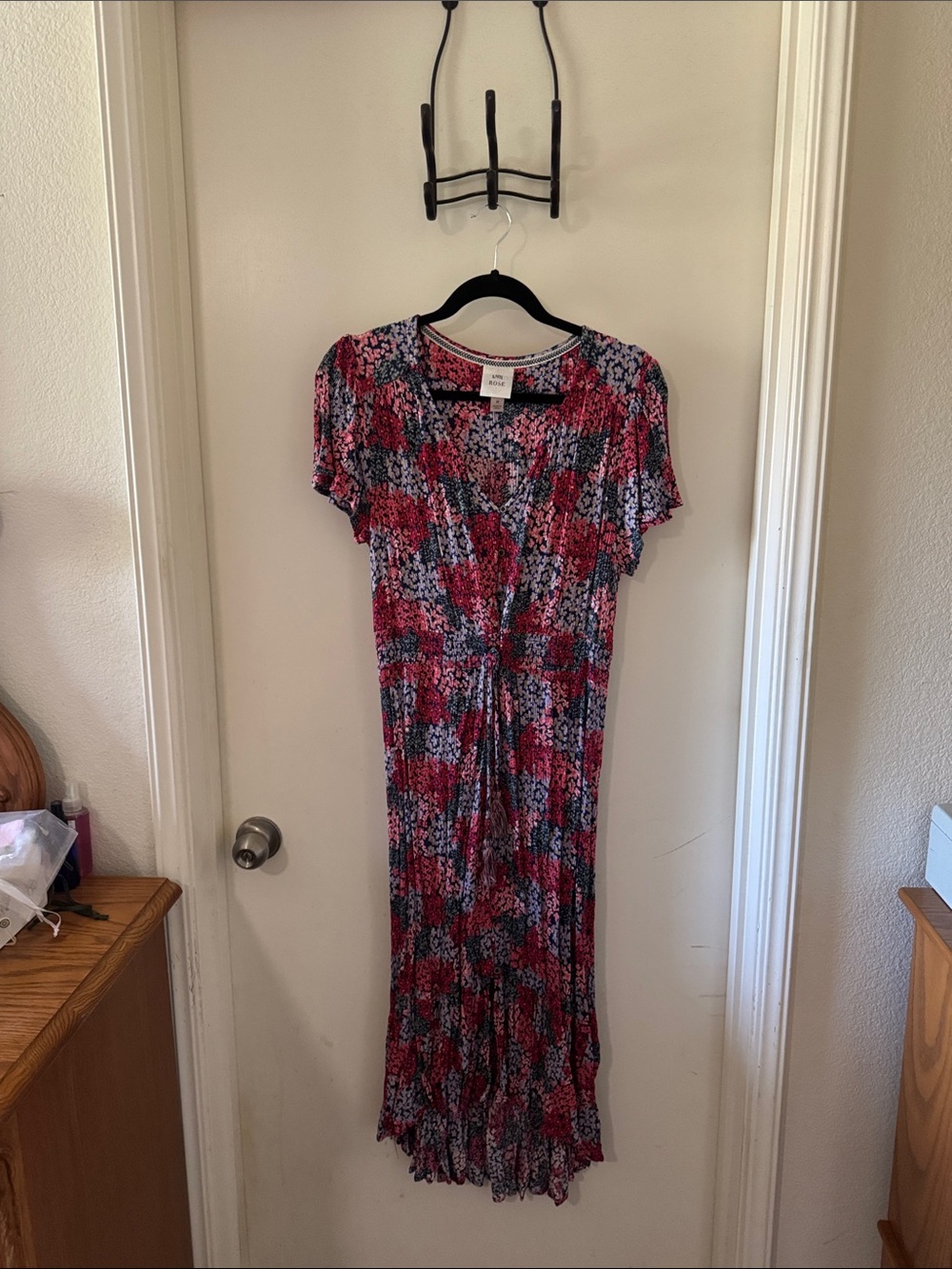 Knox Rose Pink and Blue Midi Floral Dress